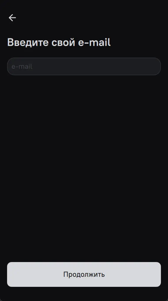 Изображение окна ввода e-mail